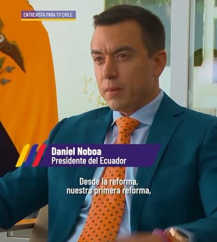 Videos con declaraciones del señor Presidente del Ecuador Daniel Noboa